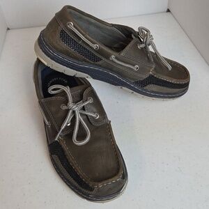 Sperry Top Sider Tarpon Ultimate  Leather Mens Size 10 Grey 2 Eye Boat Shoe